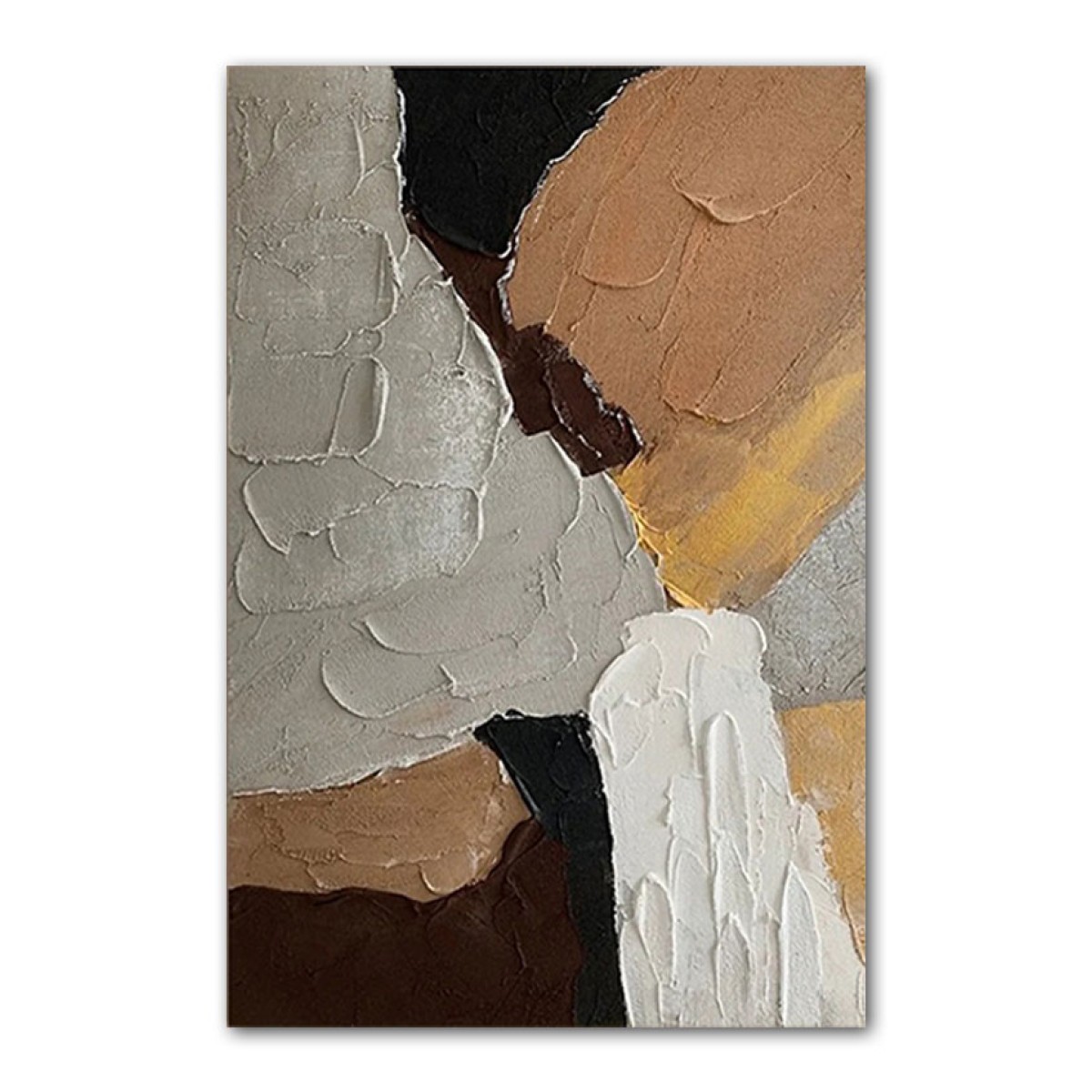 Tones of Brown Abstract 3d Heavy Textured Partial Oil Painting